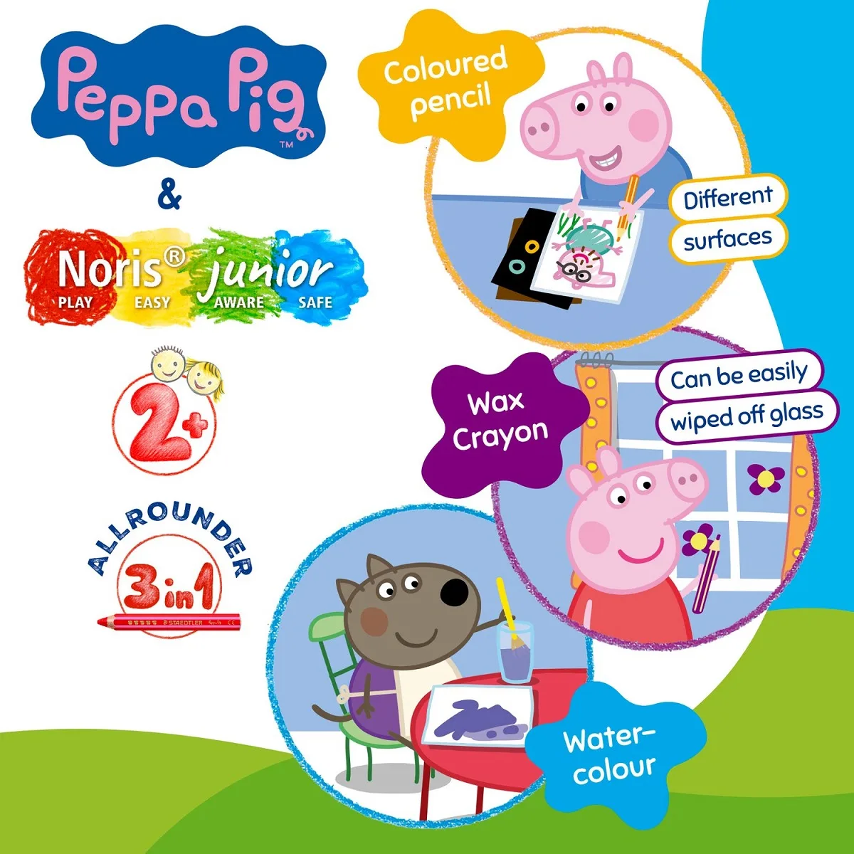 Staedtler Peppa Pig creioane colorate 3 in 1, set 6 culori