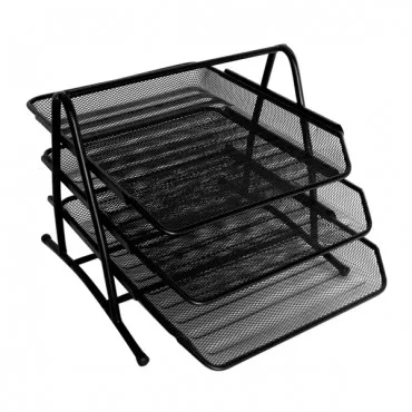 Economy Set 3 tavite documente metalice mesh negre