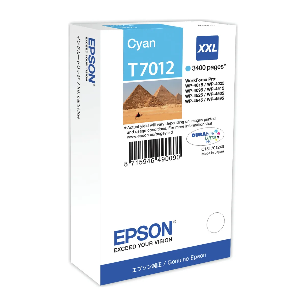 Epson Cartus cerneala Cyan XXL pt seriile WFP 4000/ 4500, 3400 pagini