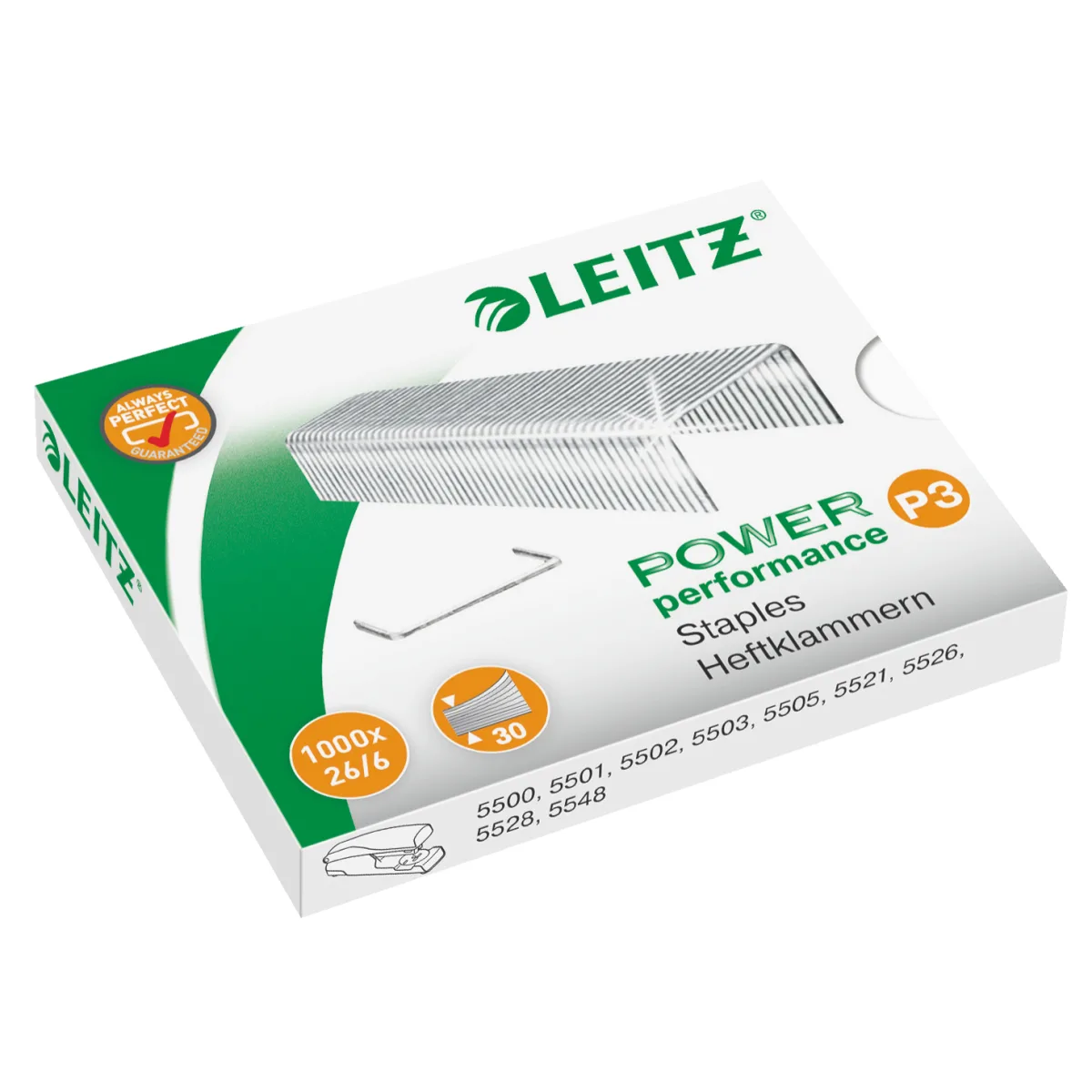 Leitz Capse 26/6 premium otel rezistent 1000/cutie 30 coli