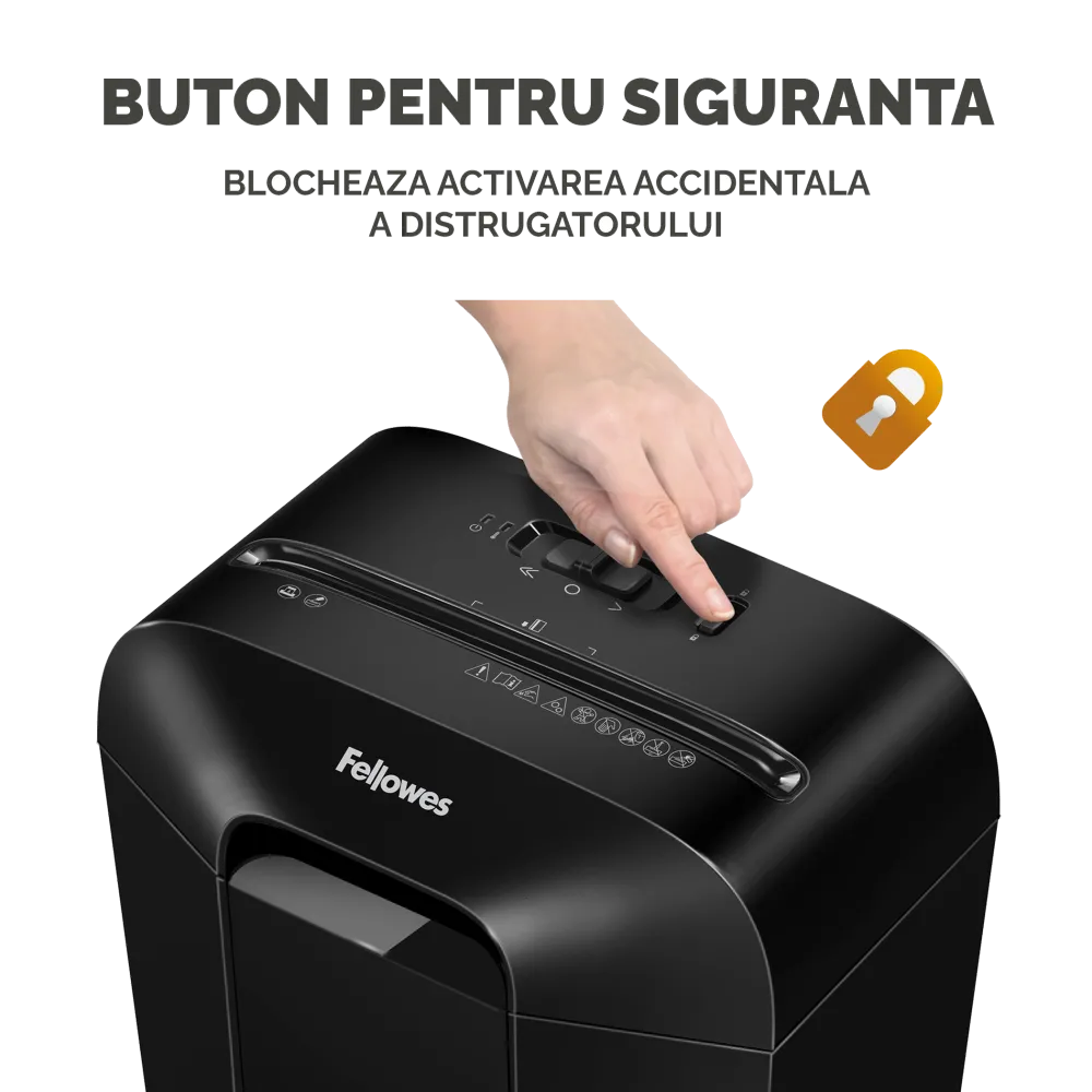 Fellowes Distrugator documente LX25, 6 coli, particule 4x37 mm, P-4, cos 11.5L 