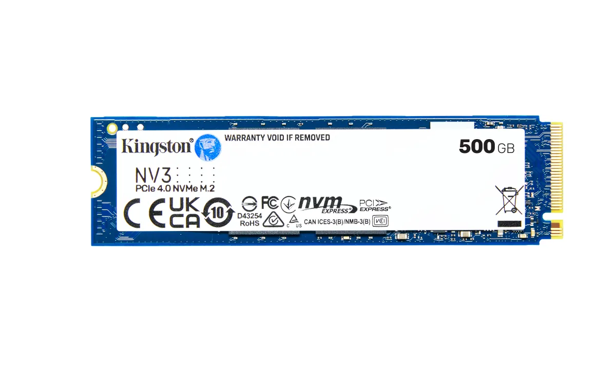 Kingston SSD 500GB NV3 M.2 2280 PCIe 4.0 NVMe, Read: 5,000/ Write: 3,000MB/s 