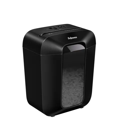 Fellowes Distrugator documente LX50 negru, 9 coli, particule 4x37 mm, P-4, cos 17L 