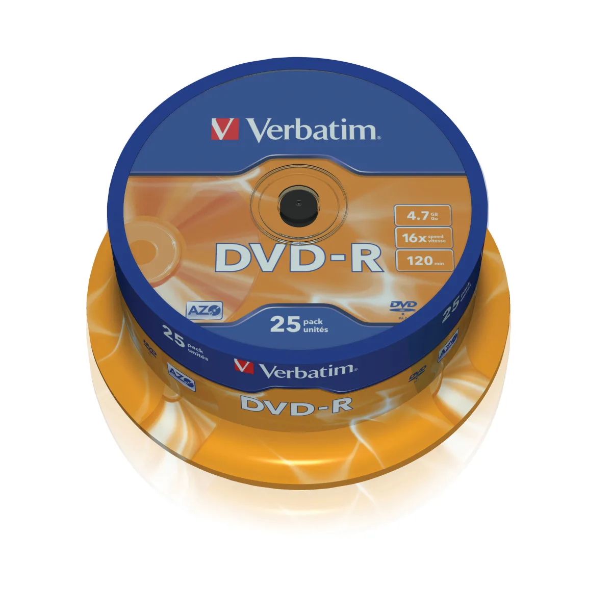 Verbatim Set 25 buc DVD-R, 16x, 4.7GB, 120min, matt silver