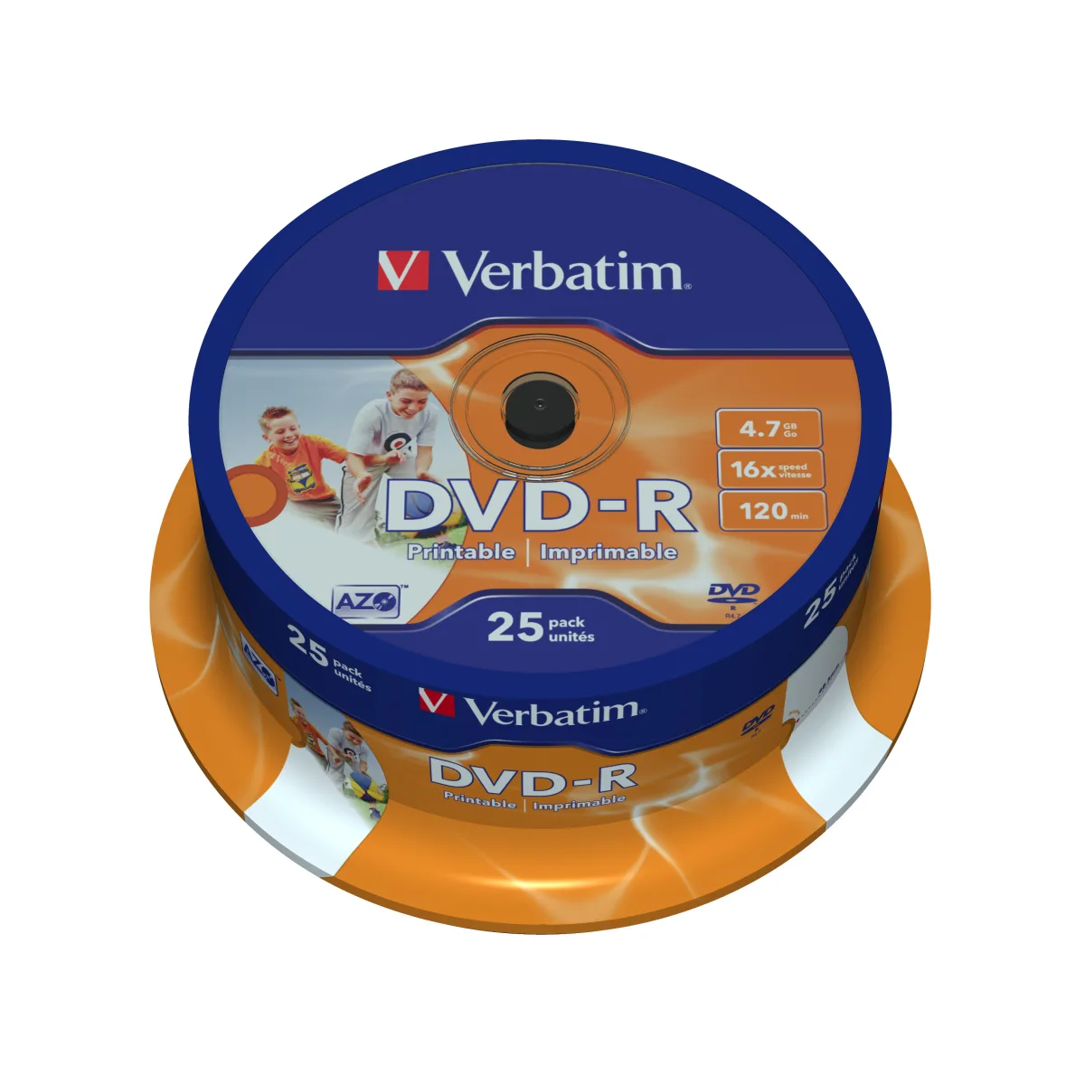 Verbatim Set 25 buc, DVD-R, 16X, 4.7GB, 120min, inkjet photo printable