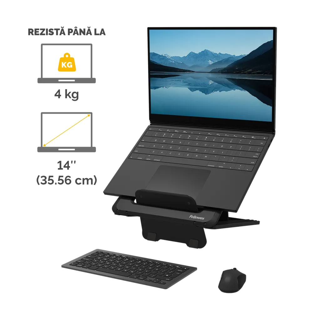 Fellowes Breyta Laptop Stand Black suport laptop 14inch si maxim 