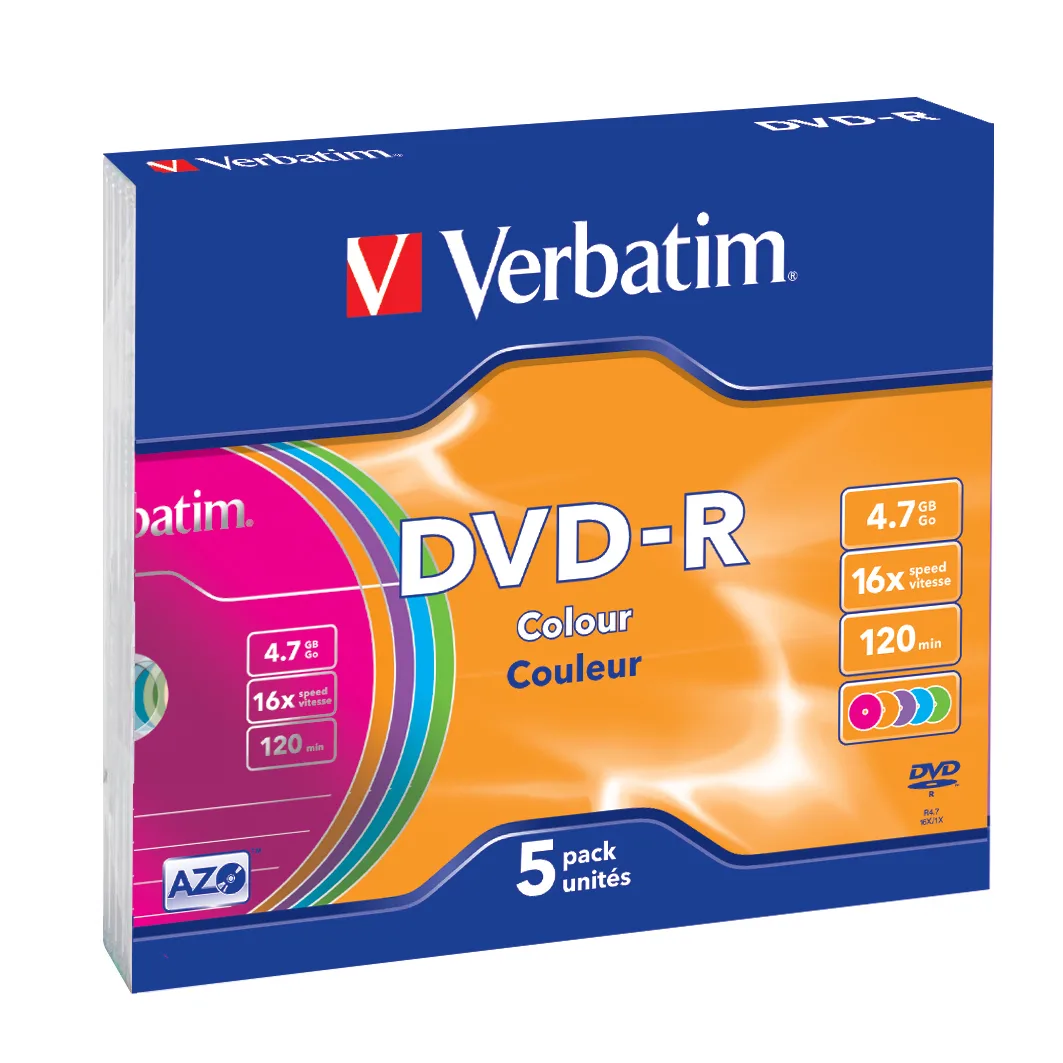 Verbatim DVD-R, 16x, 4.7GB, 120min, matt silver, Slim Case