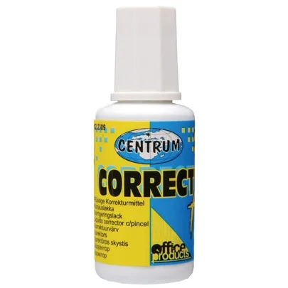 Office Fluid corector alb pe baza de solvent 20ml pensula