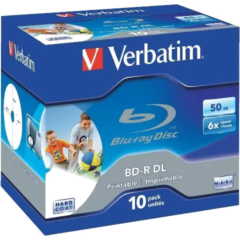 Verbatim BD-R dual layer 6X, 50GB, Wide Printable, Surface Hard Coat 