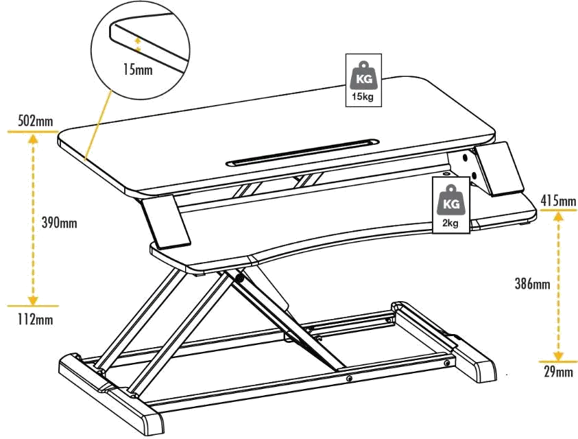 Fellowes Corsivo Sit Stand Workstation Black 