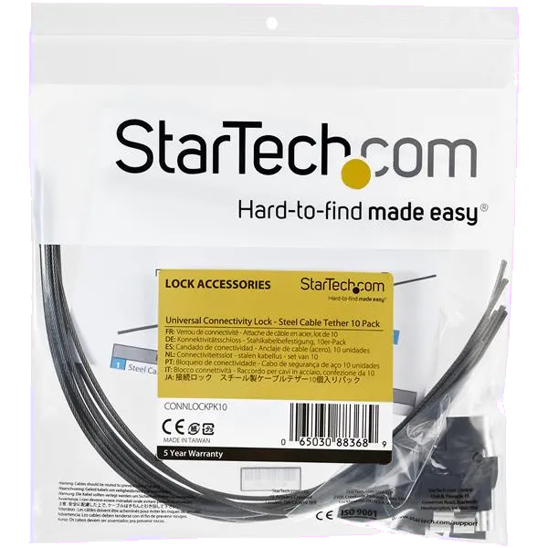 StarTech Kit 10 cabluri pentru securizarea diverselor accesorii IT 30cm lungime 