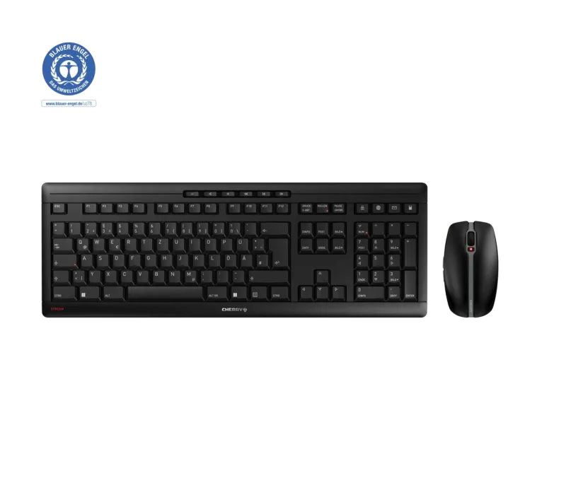 Cherry Kit tastatura si mouse wireless Pan Nordic Recharge negru