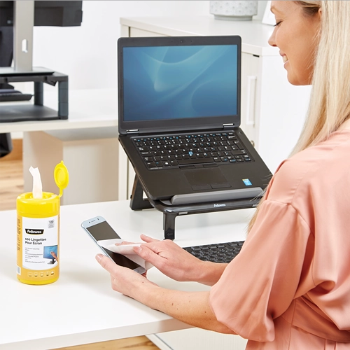 Fellowes Servetele umede pentru curatat monitorul, 100buc 