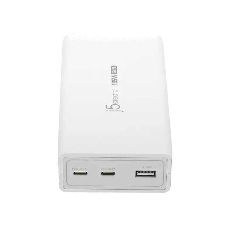j5create Incarcator retea JUP37185W, 185W GaN PD 3.1, 2 x USB-C, 1 x USB-A