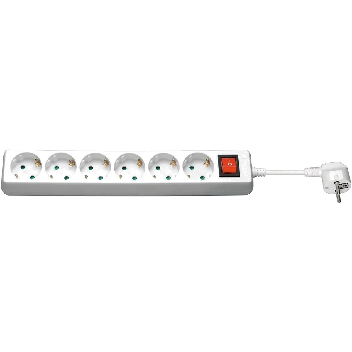 MicroConnect Prelungitor 6 prize Schuko 1.8m cu intrerupator alb