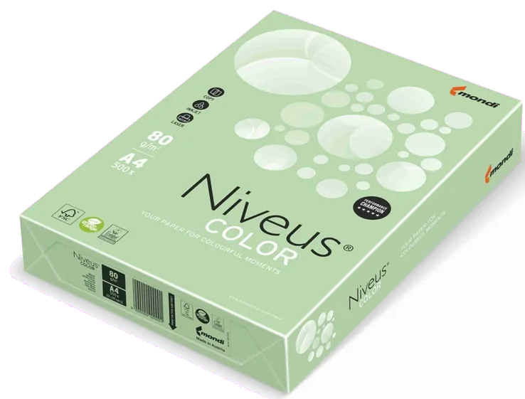 Niveus Hartie colorata A4 80g/mp Verde Deschis MG28, 500 coli