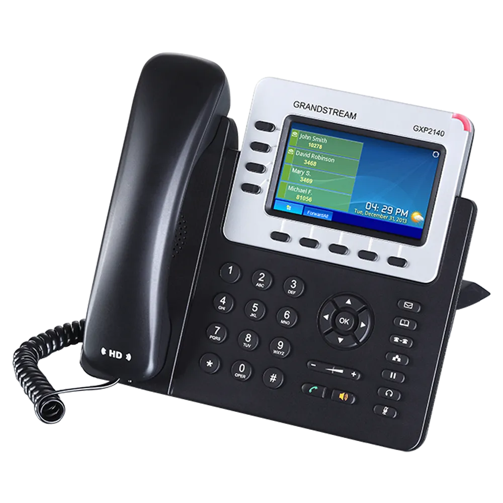 Grandstream Networks GXP2140 High-end IP phone, 4 SIP accounts, 4 lines, 2xGBE, PoE 