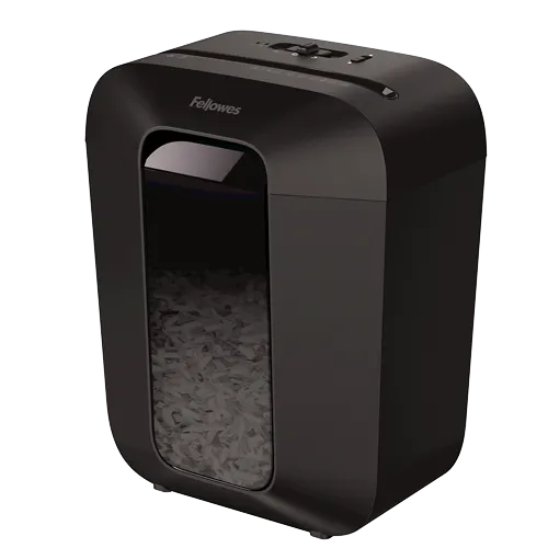 Fellowes Distrugator documente LX50 negru, 9 coli, particule 4x37 mm, P-4, cos 17L