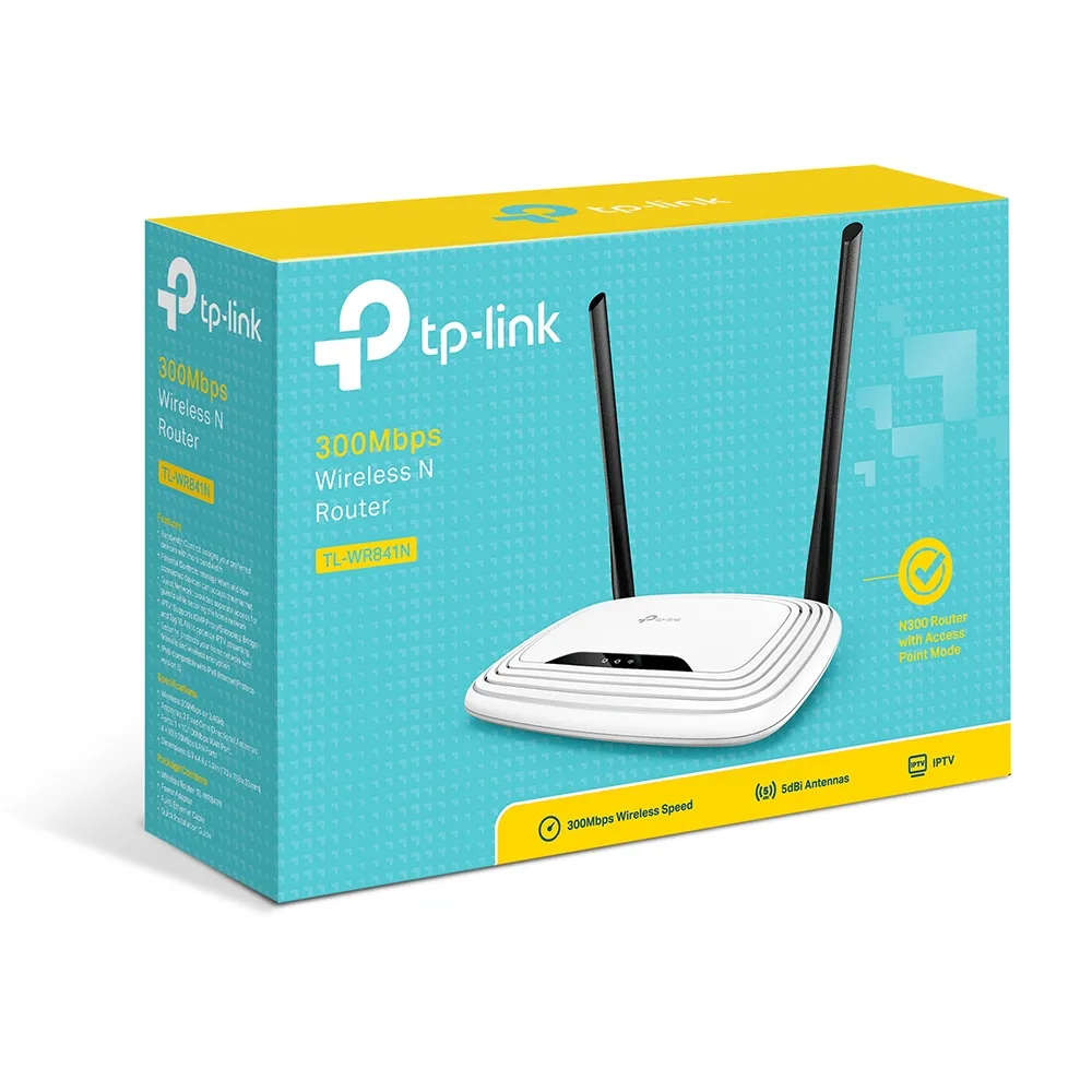 TP-Link TL-WR841N - Router Wireless N 300Mbps, 2,4GHz, 4 x 10/100Mbp angle