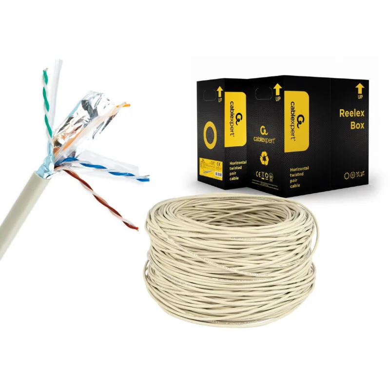 Gembird Rola cablu FTP Cat6. Cupru Solid, AWG24, 305m
