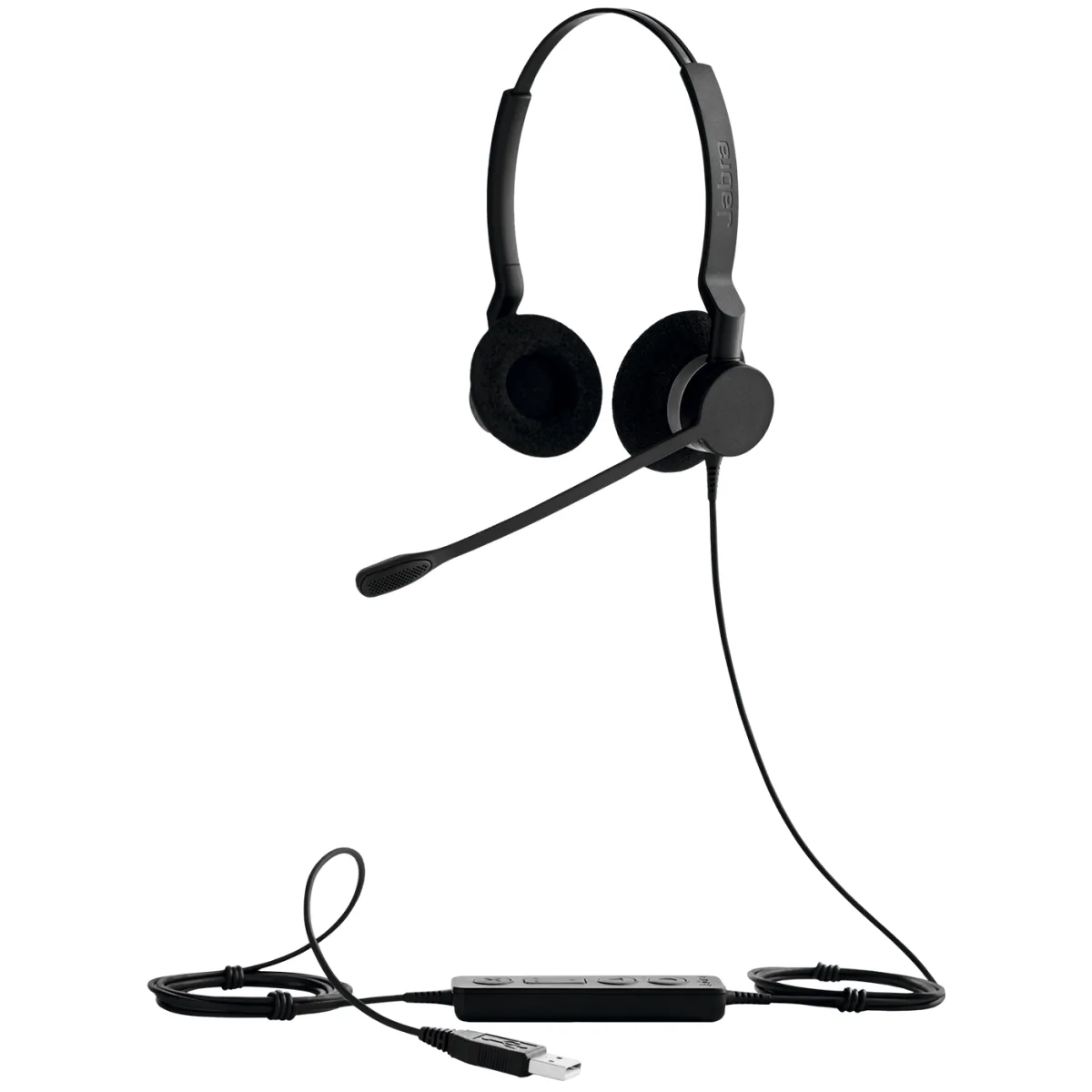 Jabra Casca BIZ 2300 USB UC Duo cu fir. Binaural, On-Ear, conectare USB-A angle