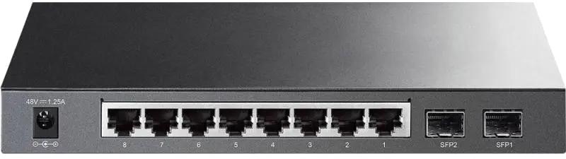 TP-Link TL-SG2210P smart switch 8 porturi Gigabit PoE 61W IEEE 802.3af metal 