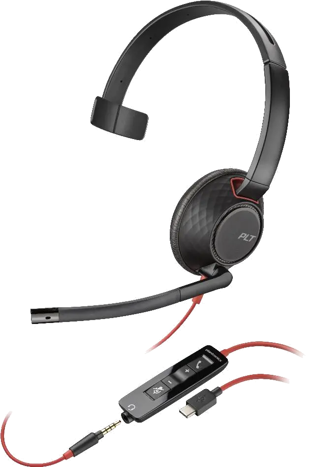 HP Poly Casca Blackwire 5210 cu fir, Monoaural, On-Ear, USB-C/A, jack 3.5mm (Bulk)