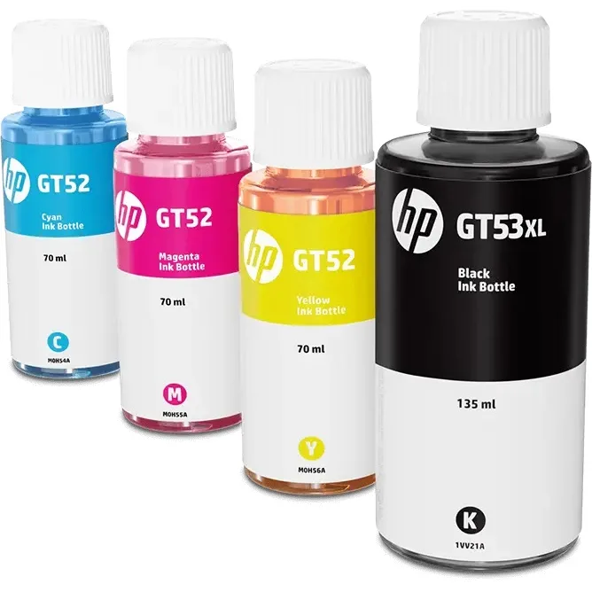 Set 4 culori HP GT53XL negru si HP GT52 magenta, yellow, cyan