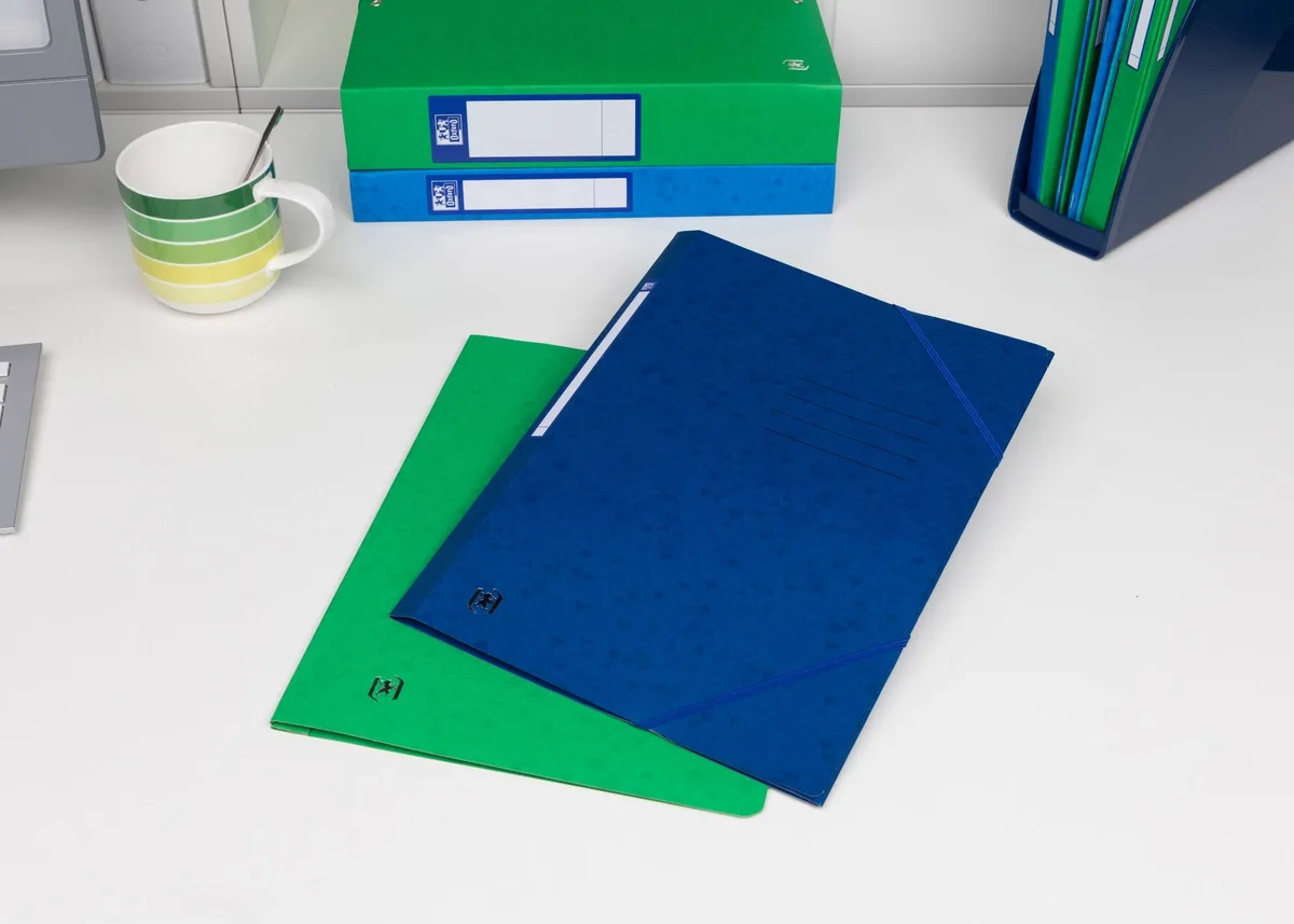 Oxford Mapa Topfile A4 cu elastic PEFC, 200 coli, albastru inchis
