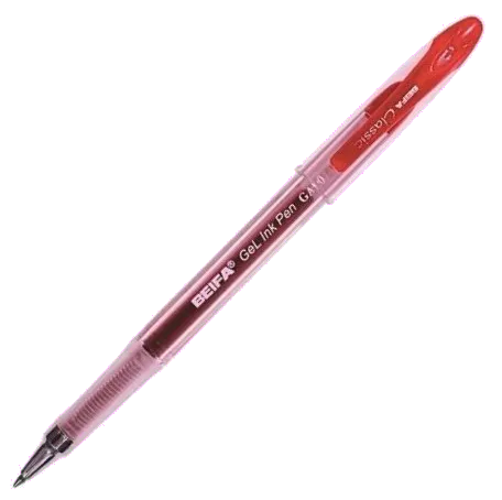 Economy Pix cu gel 0.7mm rosu corp transparent grip cauciuc