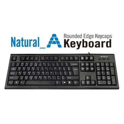 A4Tech KR-85 - Tastatura cu fir, US layout, neagra, Rounded key-caps, USB
