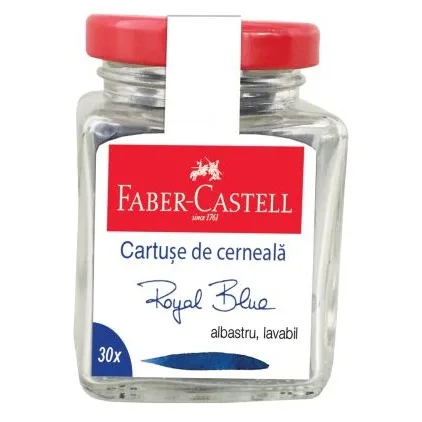 Faber-Castell Patroane mici pentru stilou albastru royal 30 buc