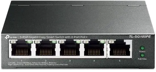 TP-Link TL-SG105PE smart switch 5 porturi Gigabit POE 10Gbps porturi POE 65W