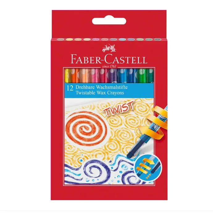 Faber-Castell Creioane cerate retractabile 12 culori fara ascutire