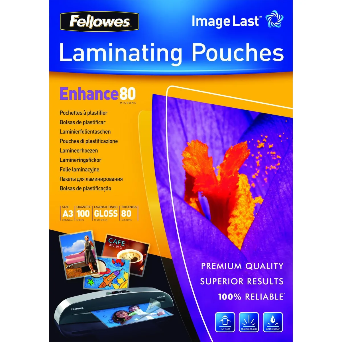 Fellowes Folie laminat A3 80mic 100buc top