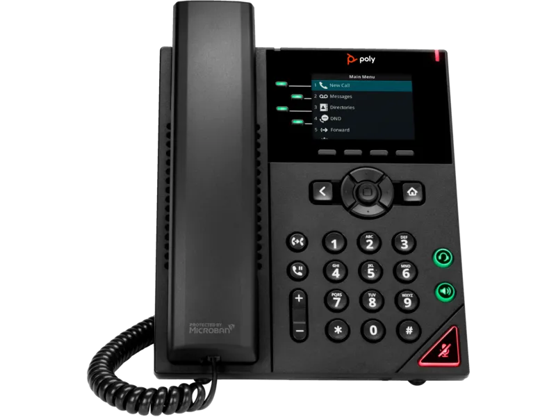 HP Poly VVX 250 4-Line IP Phone and PoE-enabled No localization 