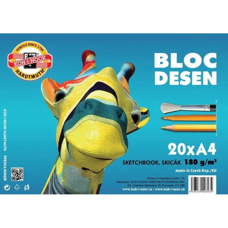 Koh-I-Noor Bloc desen A4 180g/m2 16 coli hartie alba