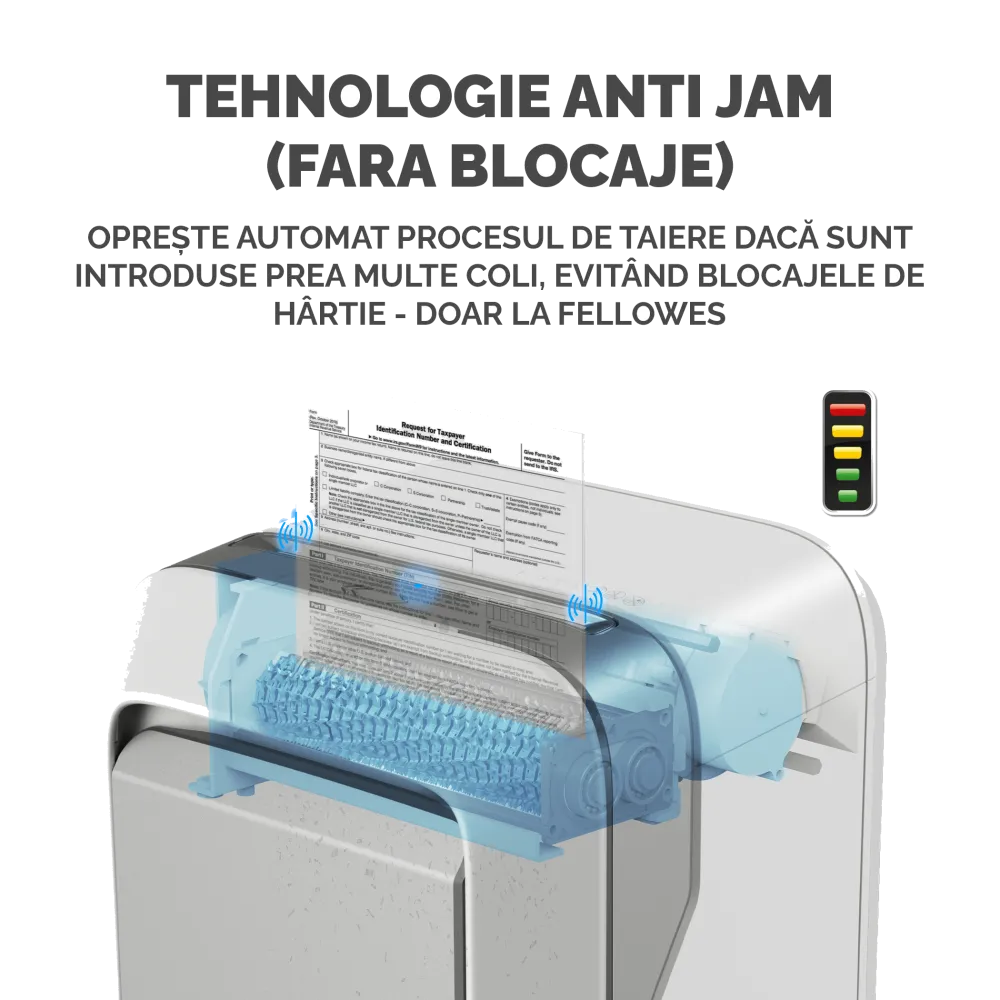 Fellowes Distrugator documente LX211 alb, 15 coli, microparticule 2x12 mm, P-5, cos 23L 