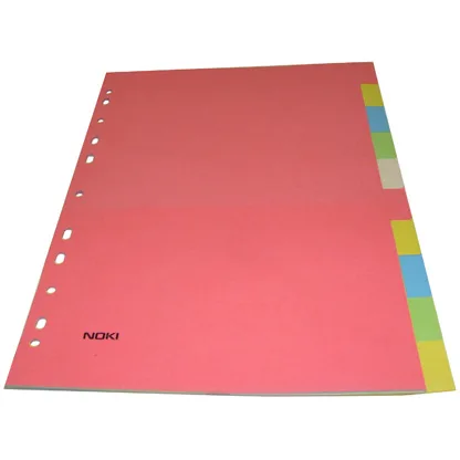 Optima Separatoare carton A4 set 10 culori 180g/mp