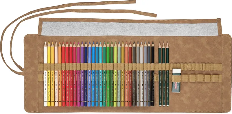 Faber-Castell Set 30 creioane Polychromos cu grafit si radiera in rollup