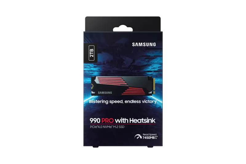 Samsung SSD 990 PRO 2TB PCIe M.2 NVMe with Heatsink, PCIe Gen 4.0 x4, NVMe 2.0 