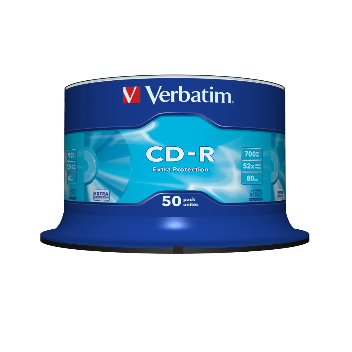 Verbatim Set 50 buc, CD-R 700MB, 52x, DataLife, Extra Protection Surface