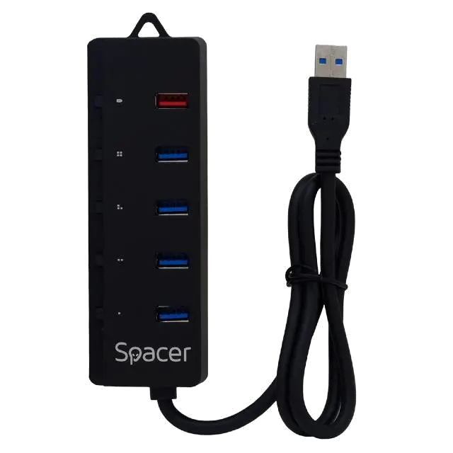 Spacer SPH-4USB30-1QC Hub USB 3.0 4 porturi USB-A 3.0 + 1 port USB-A quick charge