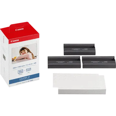 Canon Set hartie foto 10x15 cu ribbon KP-108IN, 108 poze