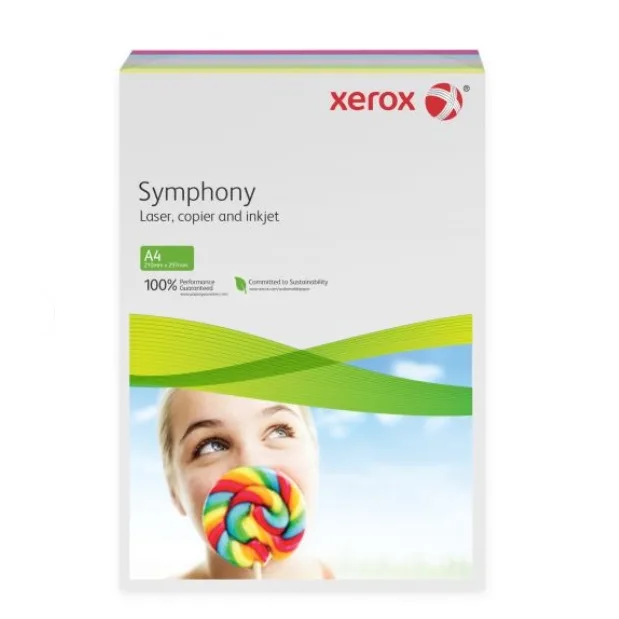 Xerox Hartie colorata A4 80g/mp mix 5 culori medii, 250 coli