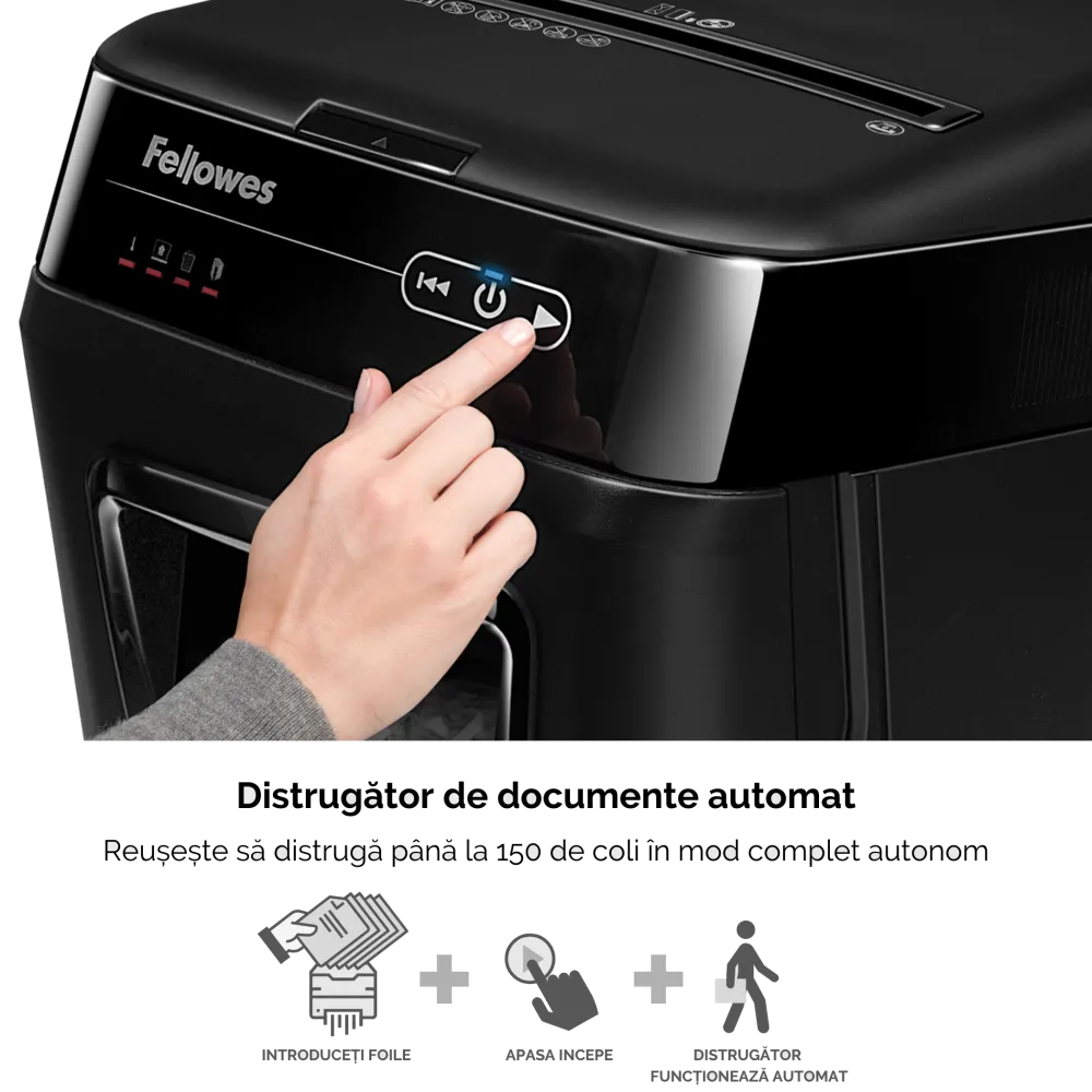 Fellowes AutoMax 150C distrugator automat 150 coli, P-4, cos 32L 