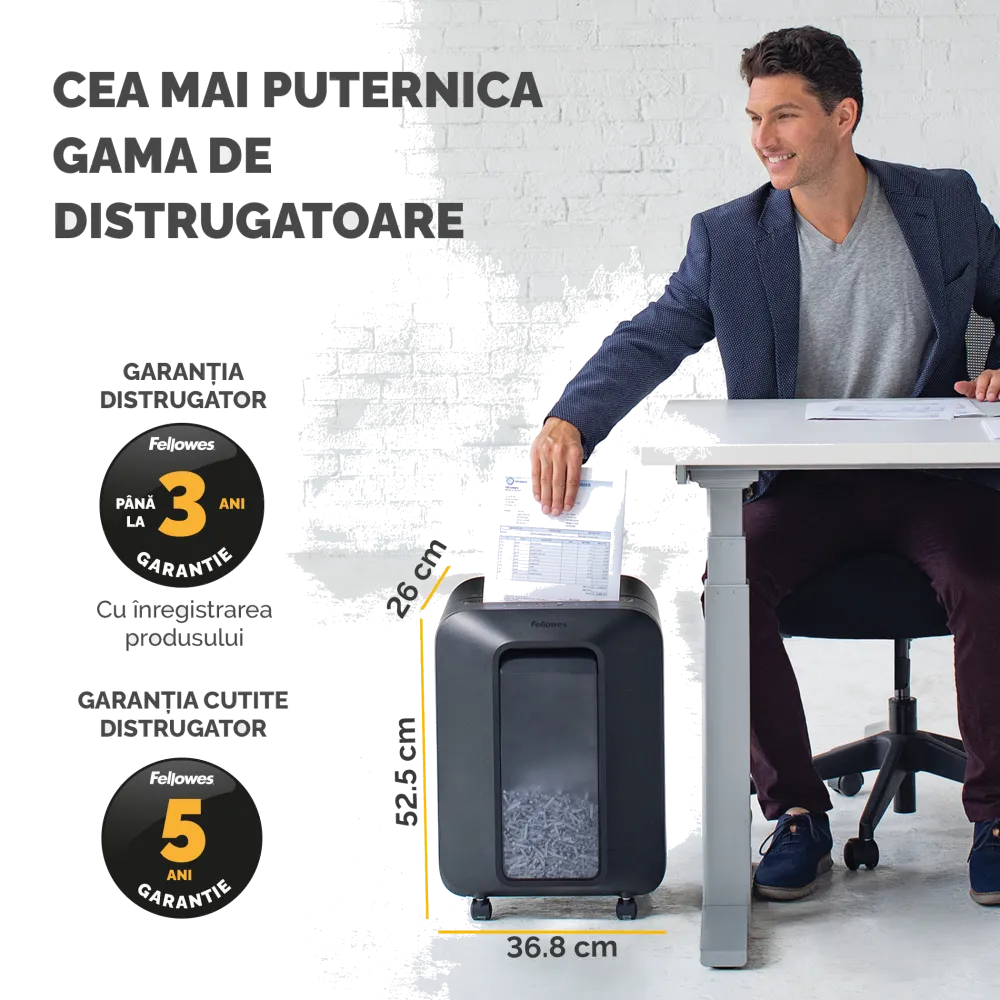 Fellowes Distrugator documente LX200, 12 coli, mini-cut 4x12 mm, P-4, cos 22L 