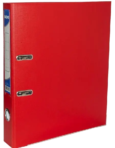 Noki Biblioraft plastifiat 5cm rosu, margini metalice