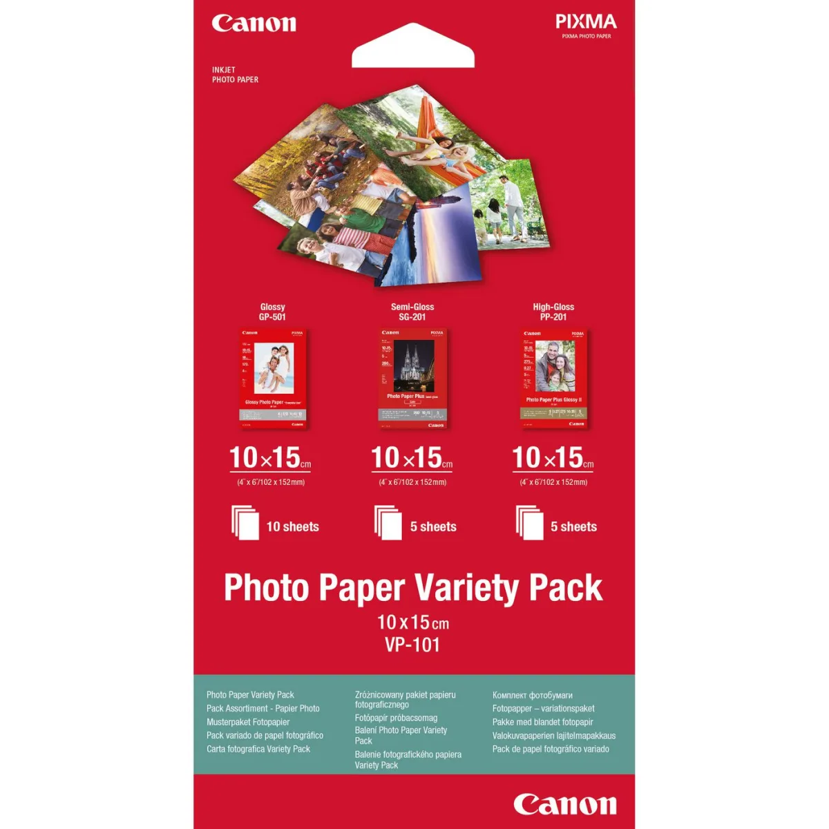 Canon Hartie foto 10x15 cm 200g/mp VP-101S Variety Pack, 20 coli