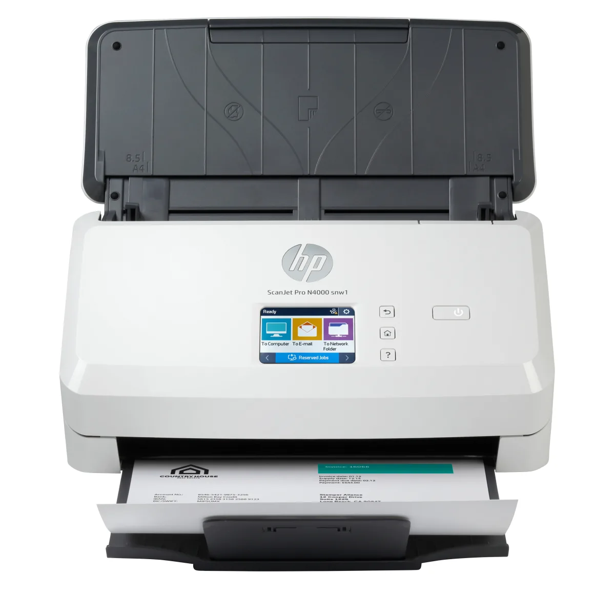 HP ScanJet Pro N4000 snw1 scanner retea Wi-Fi angle